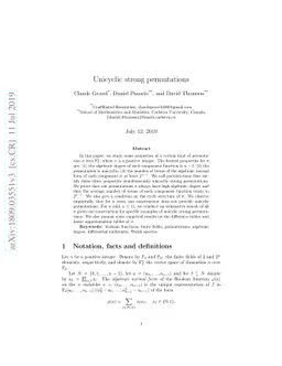 Unicyclic Strong Permutations