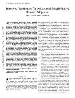 Improved Techniques for Adversarial Discriminative Domain Adaptation