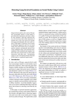 Detecting Gang-Involved Escalation on Social Media Using Context