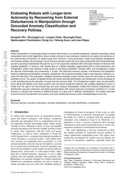 Endowing Robots with Longer-term Autonomy by Recovering from External
  Disturbances in Manipulation through Grounded Anomaly Classification and
  Recovery Policies
