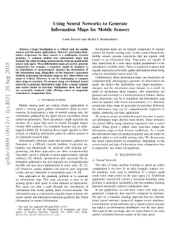 Using Neural Networks to Generate Information Maps for Mobile Sensors