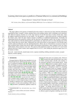 Learning short-term past as predictor of human behavior in commercial
  buildings