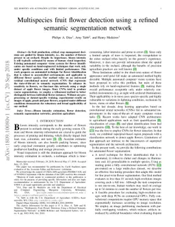 Multispecies fruit flower detection using a refined semantic
  segmentation network