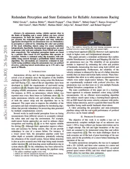Redundant Perception and State Estimation for Reliable Autonomous Racing