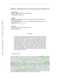 Monge-Ampère Flow for Generative Modeling