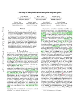 Learning to Interpret Satellite Images Using Wikipedia