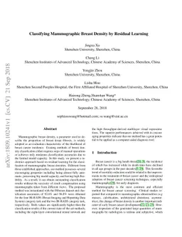 Classifying Mammographic Breast Density by Residual Learning