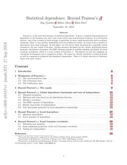 Statistical dependence: Beyond Pearson's $ρ$