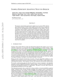 Sample Efficient Adaptive Text-to-Speech