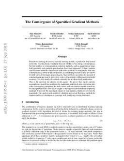 The Convergence of Sparsified Gradient Methods