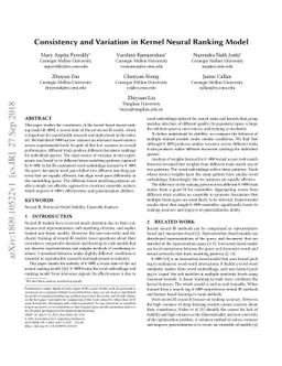 Consistency and Variation in Kernel Neural Ranking Model