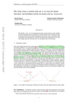 On the loss landscape of a class of deep neural networks with no bad
  local valleys