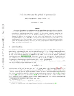 Weak detection in the spiked Wigner model