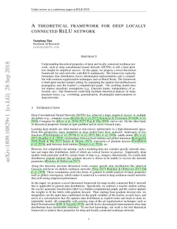 A theoretical framework for deep locally connected ReLU network