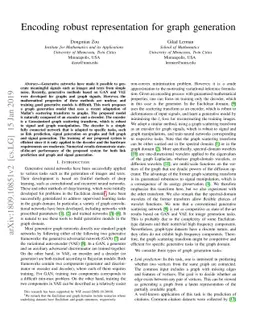 Encoding Robust Representation for Graph Generation