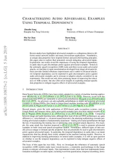Characterizing Audio Adversarial Examples Using Temporal Dependency