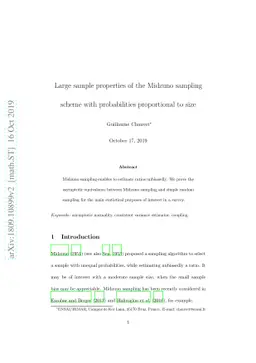 Large sample properties of the Midzuno sampling scheme with
  probabilities proportional to size