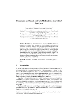 Blockchain and Smart-contracts Modeled in a SwarmESB Ecosystem