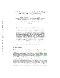 SConE: Siamese Constellation Embedding Descriptor for Image Matching