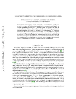 On wavelets to select the parametric form of a regression model