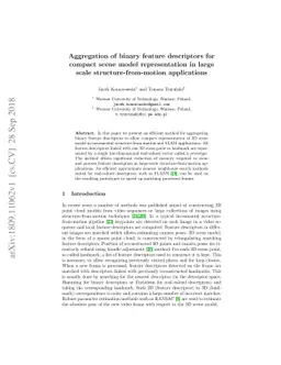Aggregation of binary feature descriptors for compact scene model
  representation in large scale structure-from-motion applications