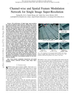 Channel-wise and Spatial Feature Modulation Network for Single Image
  Super-Resolution