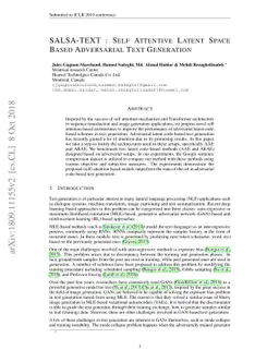SALSA-TEXT : self attentive latent space based adversarial text
  generation