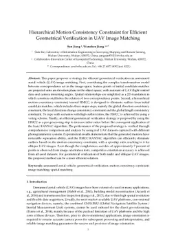 Hierarchical Motion Consistency Constraint for Efficient Geometrical
  Verification in UAV Image Matching