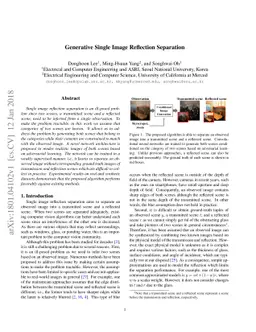 Generative Single Image Reflection Separation