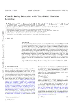 Cosmic String Detection with Tree-Based Machine Learning