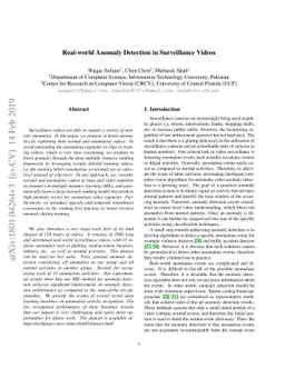 Real-world Anomaly Detection in Surveillance Videos