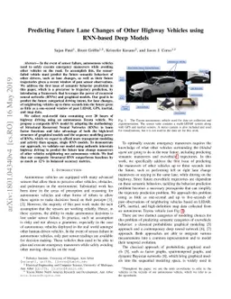 Predicting Future Lane Changes of Other Highway Vehicles using RNN-based
  Deep Models