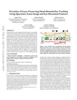 PrivacEye: Privacy-Preserving Head-Mounted Eye Tracking Using Egocentric
  Scene Image and Eye Movement Features