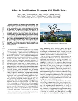 Voliro: An Omnidirectional Hexacopter With Tiltable Rotors