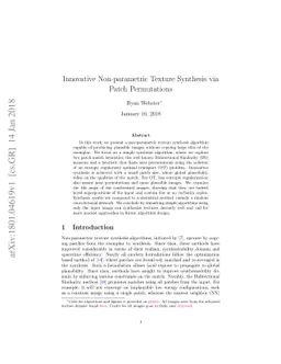 Innovative Non-parametric Texture Synthesis via Patch Permutations