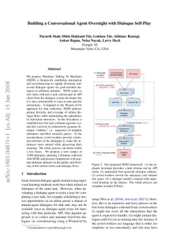 Building a Conversational Agent Overnight with Dialogue Self-Play