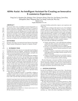 AliMe Assist: An Intelligent Assistant for Creating an Innovative
  E-commerce Experience