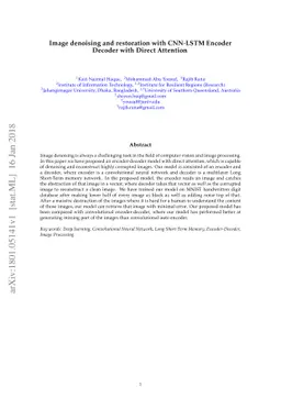 Image denoising and restoration with CNN-LSTM Encoder Decoder with
  Direct Attention