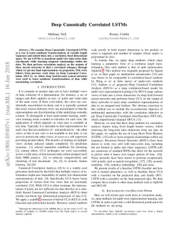 Deep Canonically Correlated LSTMs