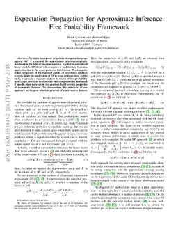 Expectation Propagation for Approximate Inference: Free Probability
  Framework