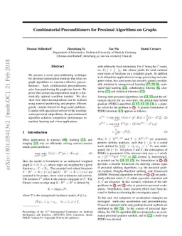Combinatorial Preconditioners for Proximal Algorithms on Graphs