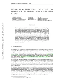 Beyond Word Importance: Contextual Decomposition to Extract Interactions
  from LSTMs