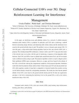 Cellular-Connected UAVs over 5G: Deep Reinforcement Learning for
  Interference Management