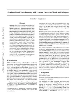Gradient-Based Meta-Learning with Learned Layerwise Metric and Subspace