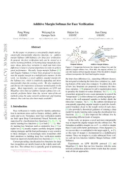 Additive Margin Softmax for Face Verification