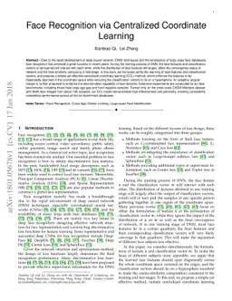 Face Recognition via Centralized Coordinate Learning