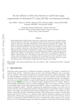On the influence of Dice loss function in multi-class organ segmentation
  of abdominal CT using 3D fully convolutional networks