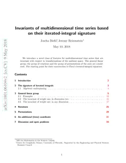 Invariants of multidimensional time series based on their
  iterated-integral signature