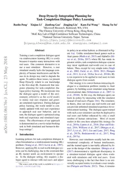 Deep Dyna-Q: Integrating Planning for Task-Completion Dialogue Policy
  Learning