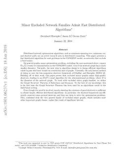 Minor Excluded Network Families Admit Fast Distributed Algorithms